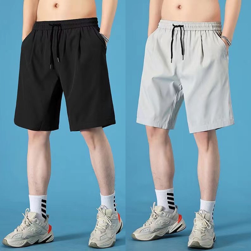 Summer Ice Silk Casual Shorts Men's New Loose Fashion Quick-drying American Basketball Sports Pants Men's Beach Pants