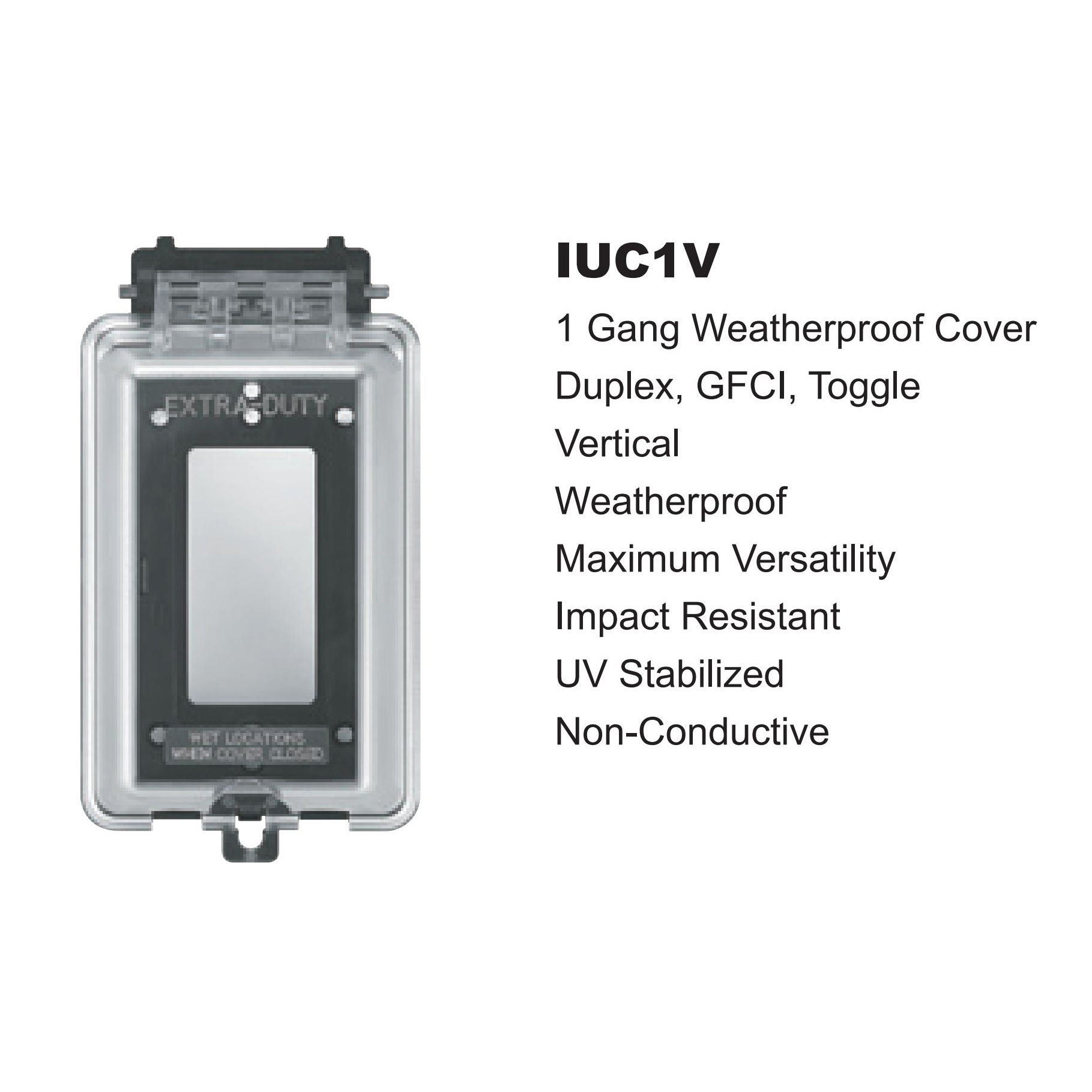 US UL American standard outdoor waterproof socket box, GFCI/Duplex/Toggle rainproof cover plate waterproof