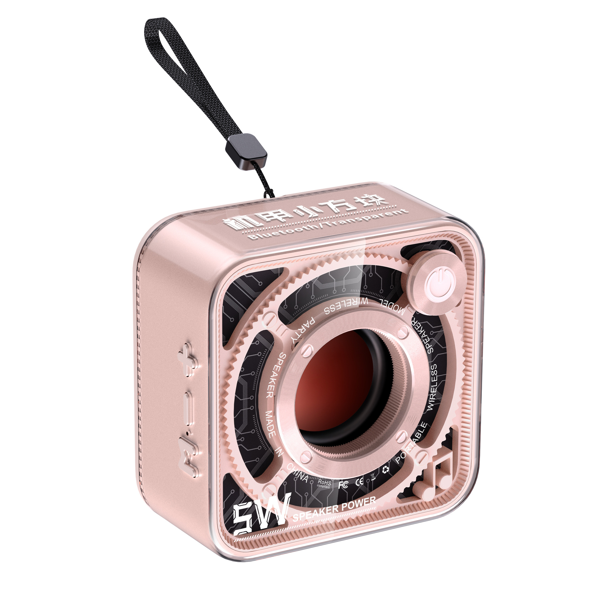New 5W Transparent Mecha Style Small Steel Cannon Wireless Bluetooth Speaker Card Slot Portable Subwoofer Mini Speaker