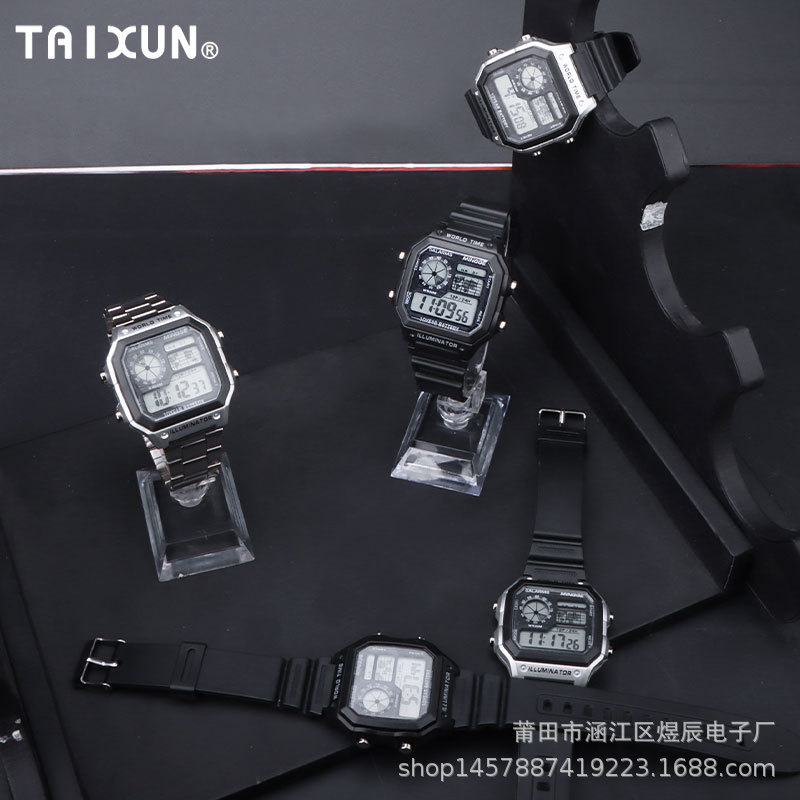 Colorful Waterproof Luminous Alarm Electronic Watch Boys Teenagers Universal Watch Multifunctional Outdoor Sports Watch
