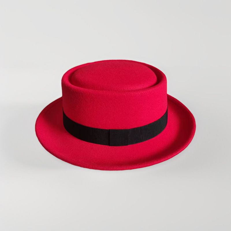 2025 Autumn/Winter New Fedora Flat Top Flat Brim Decorative Hat Franchise