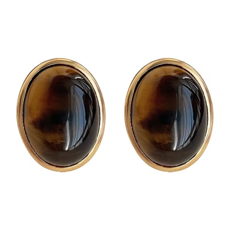 Vintage Retro Black Gold Earring Collection Hollow Flower Geometric Square Ear Studs Ear Accessories