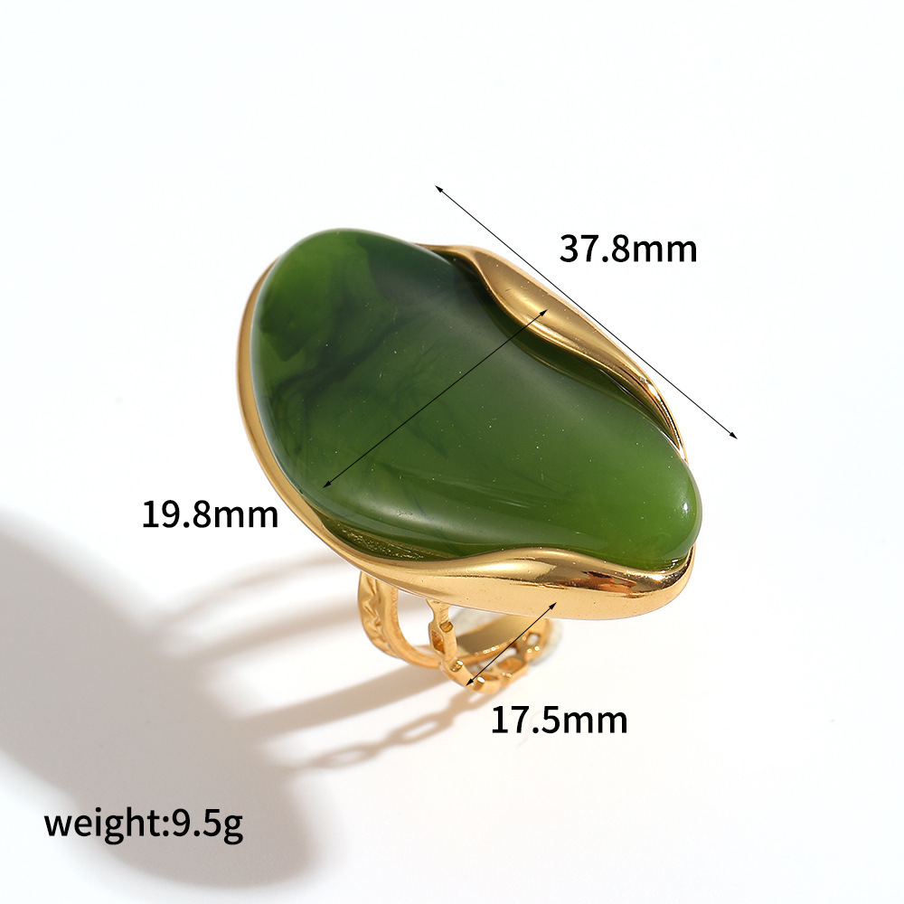 Irregular resin earrings women amber 18k gold stainless steel earrings ear jewelry