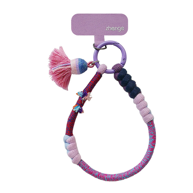 Phone strap women's wrist style tassel pendant braided rope short niche outdoor mountaineering travel
