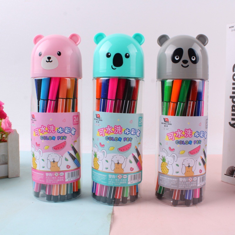 5ZW Kindergarten Large Capacity Durable Washable Watercolor Pen Student Full Set Drawing Pen Set Cartoon Children