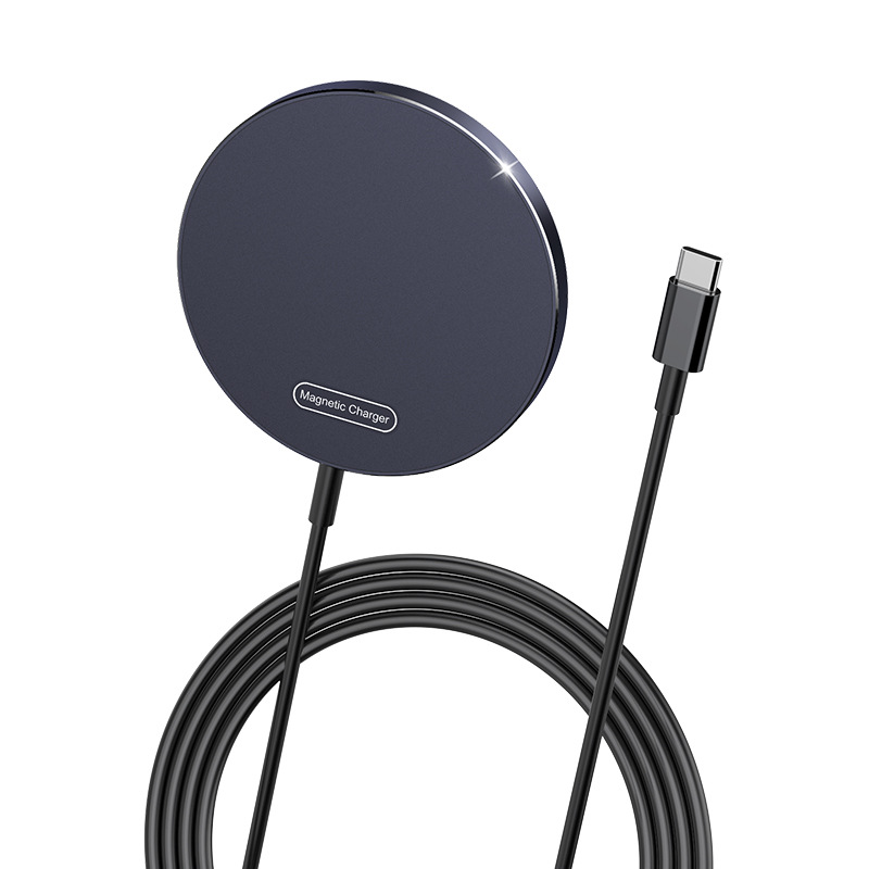 Mini Magnetic Wireless Charger 15W Fast Charging Portable Type-C Universal Desktop Wireless Charger
