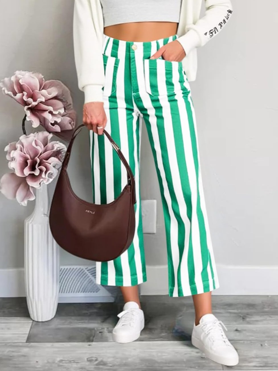 2026 Independent Station New Summer Striped Print Casual Women's Jeans