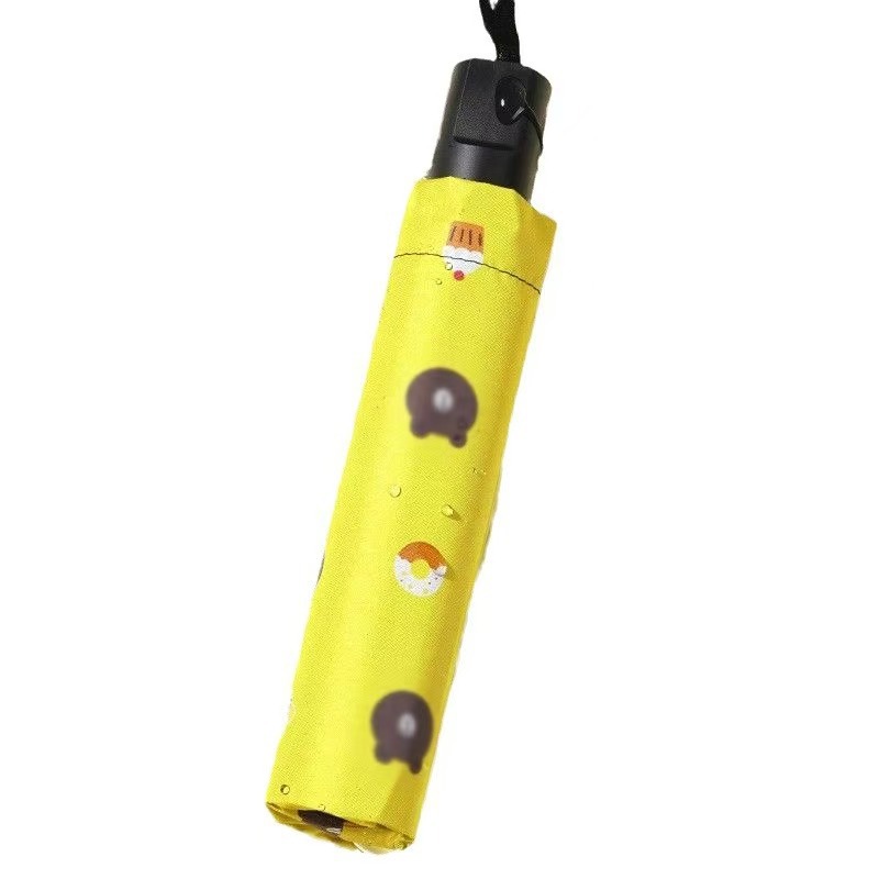 Custom Bear Manual Umbrella Cartoon Cute Pet Black Glue Folding Umbrella Sun and Rain Umbrella Corporate Group Purchase Free Design Service