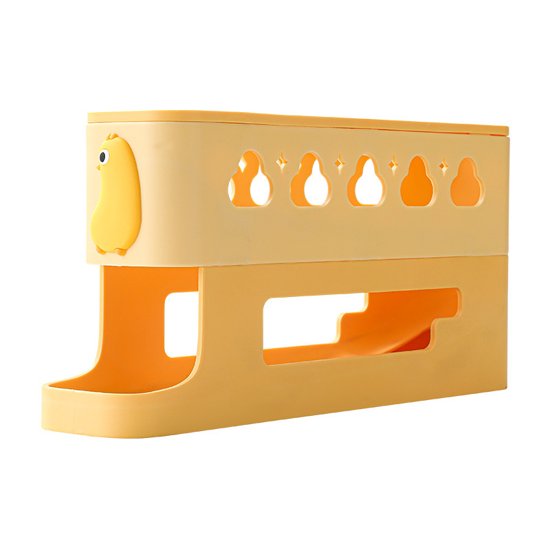 Rolling Egg Box Household Refrigerator Side Door Fresh-Keeping Box Kitchen Multi-Layer Storage Box Food Grade Egg Organizer Rack