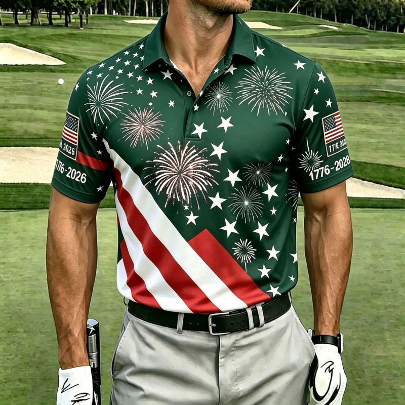 2026 New Men's Short Sleeve Polo Shirt Cross Climber Sports Casual