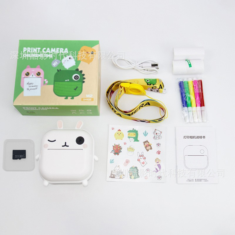 New Polaroid children's print camera HD dual camera photo video game half-color print toy