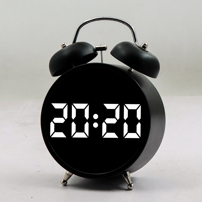 Alarm clock wake-up student special get up LED electronic display mechanical ringing super loud sound alarm