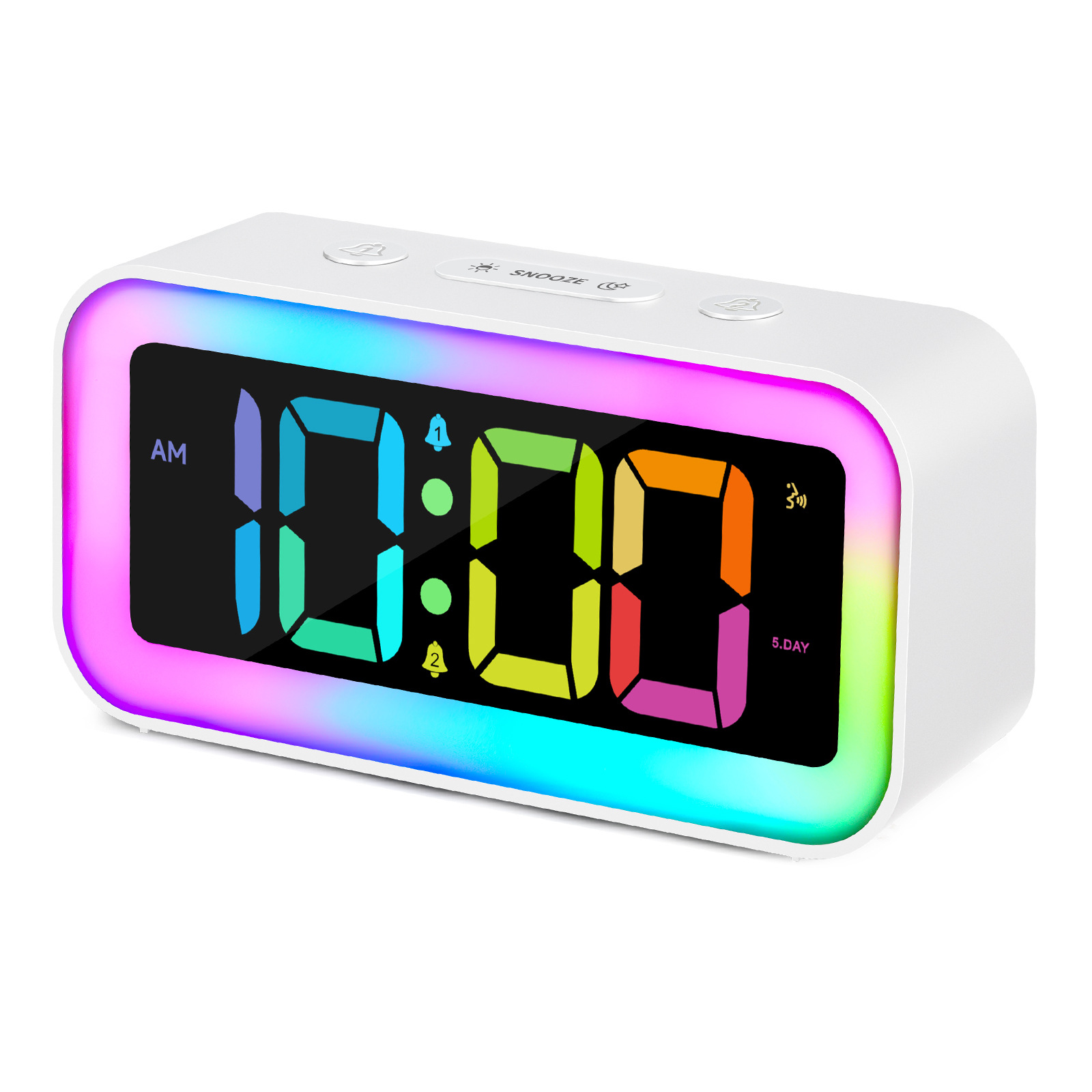 Desktop Clock LED Multifunctional Alarm Clock Bedside Silent Electronic Clock Indoor Night Light Clock Table Clock