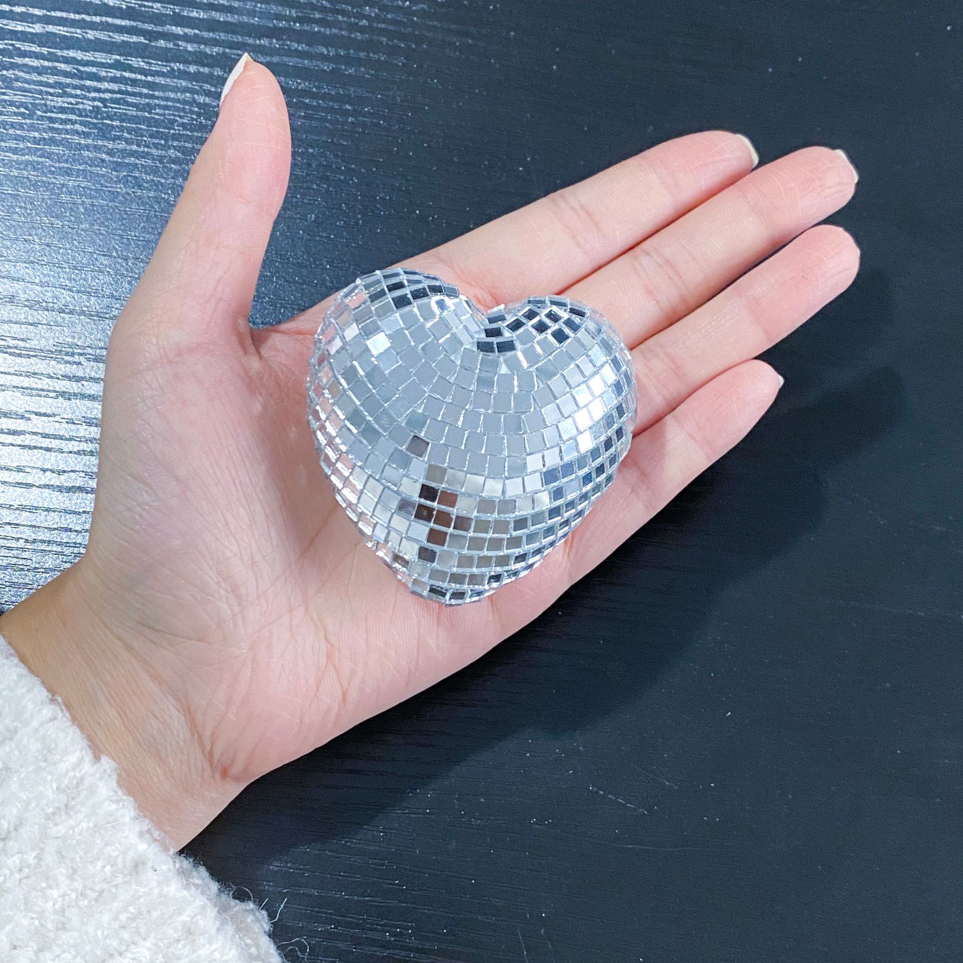 Chain Love Heart Disco Ball Disco Heart Glass Decoration Party Reflective Atmosphere Product Christmas