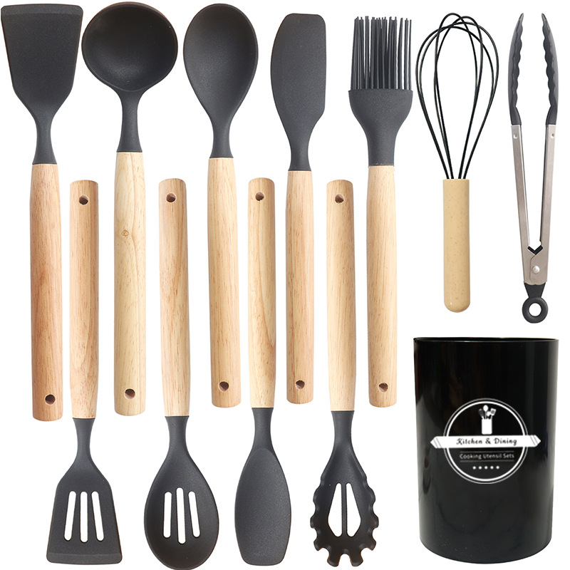 Silicone Spatula and Soup Spoon 12-Piece Set Non-Stick Silicone Spatula Food Grade Silicone Kitchenware Set