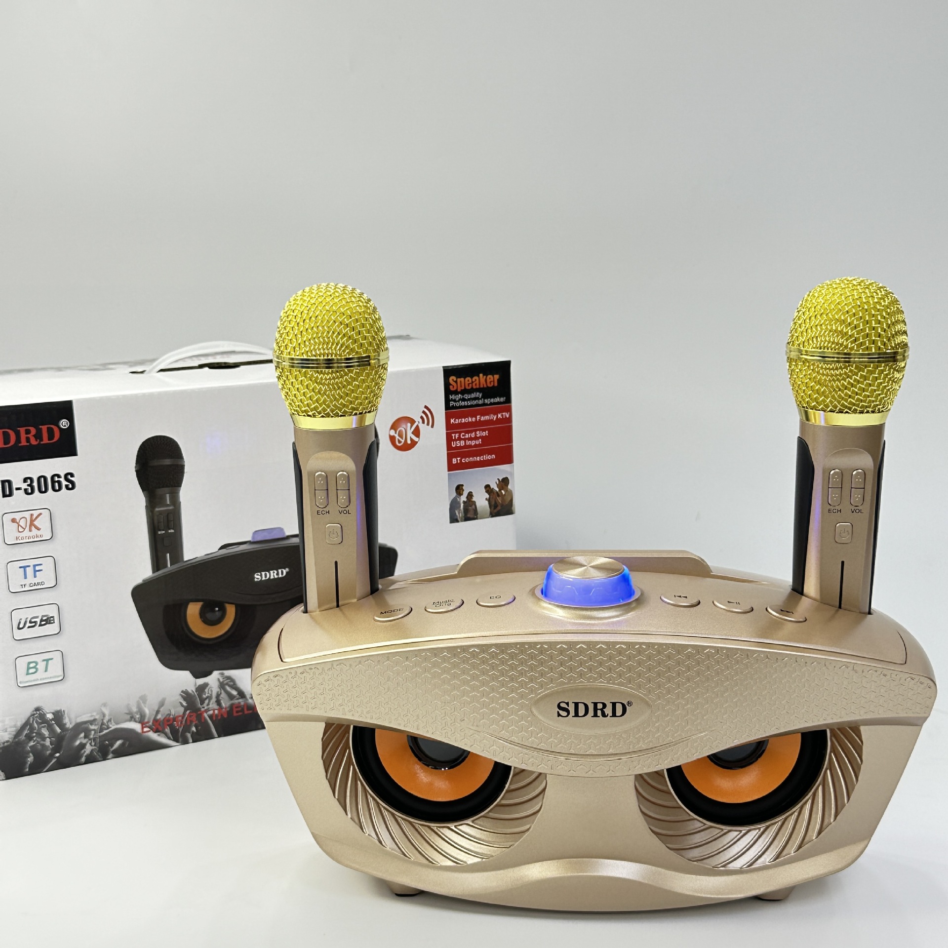 Owl SD-306S Wireless Microphone Home KTV Portable Wireless Microphone Bluetooth Speaker All-in-One