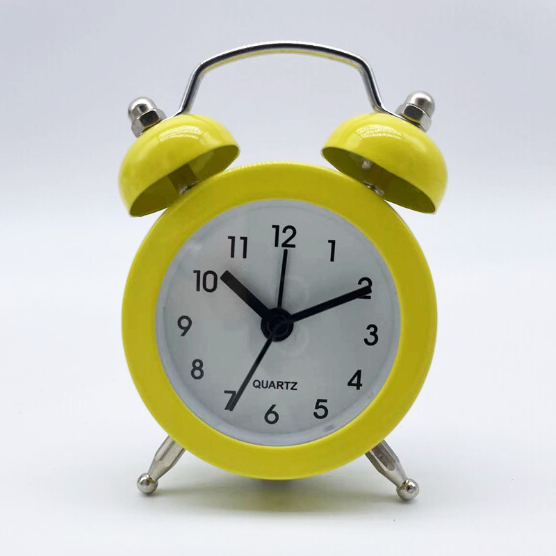 Cartoon Mini Metal Alarm Clock Student Children Gift Clock Add Logo