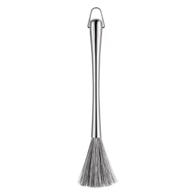 304 stainless steel long handle pot brush small waist clean household kitchen steel wire decontamination steel wire brush cleaning brush