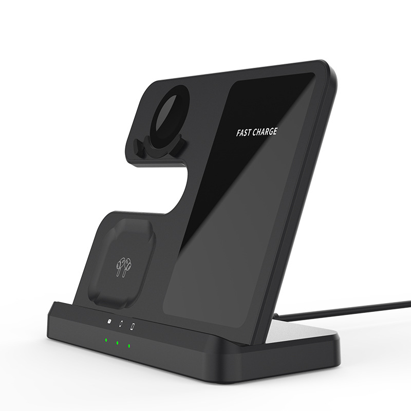 Three-in-one wireless charging stand base for Samsung Apple phone watch earphone wireless charger