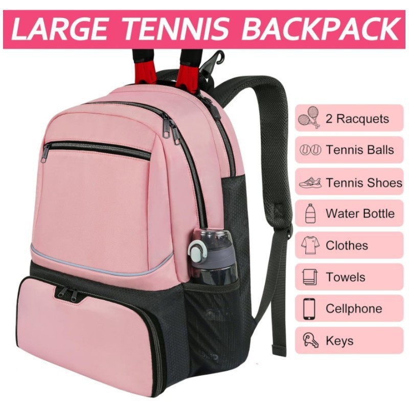 Waterproof Outdoor Sports Tennis Racket Bag Large Capacity Multifunctional Backpack Independent Shoe Compartment Badminton Bag