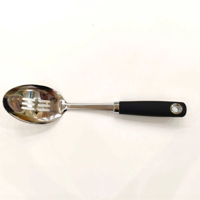 Stainless steel kitchen utensil 3-piece set household spatula soup spoon slotted spoon kitchen cooking spoon anti-scald