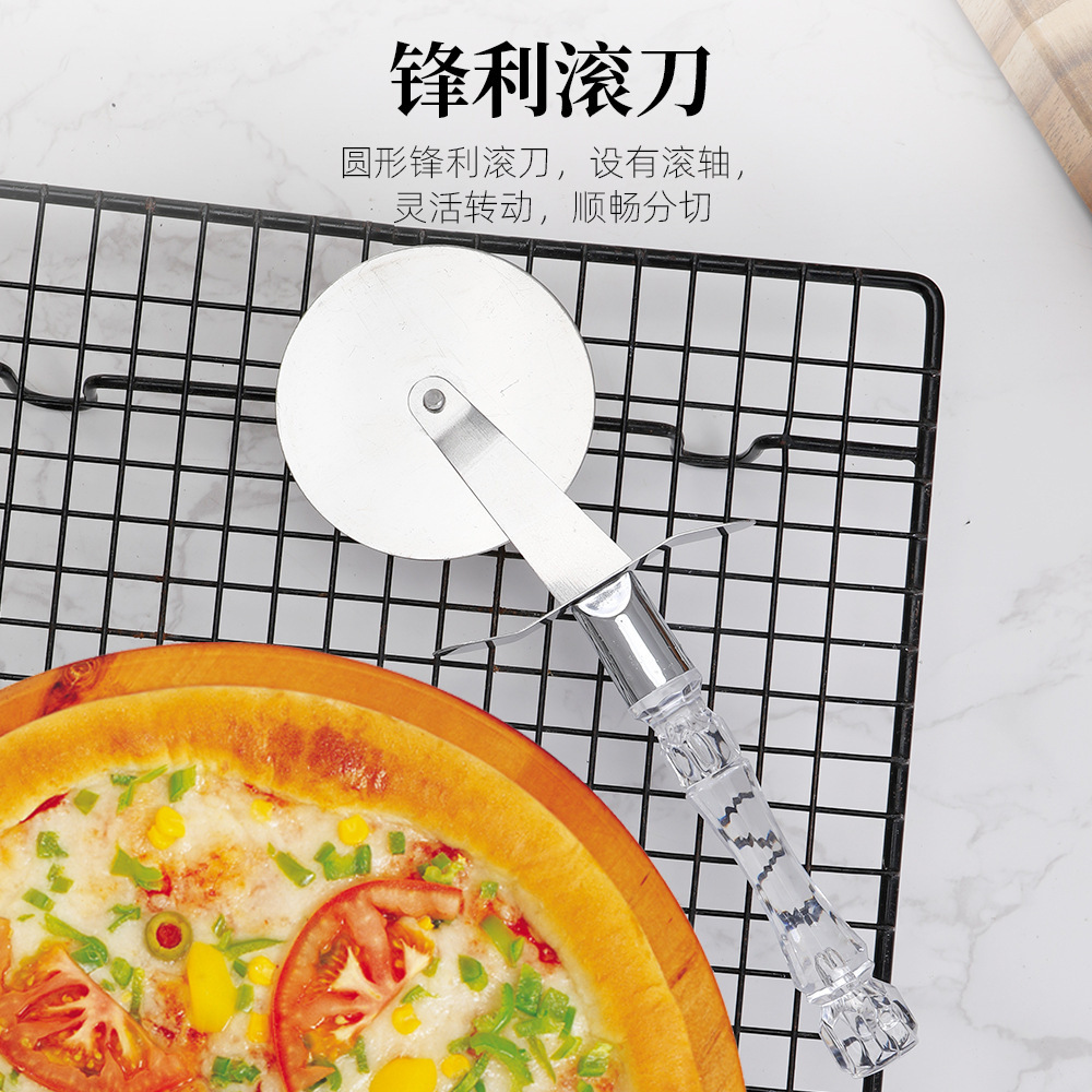 Pizza Set Western Restaurant Stainless Steel Crystal Handle Cake Knife and Spatula Set Home Baking Set