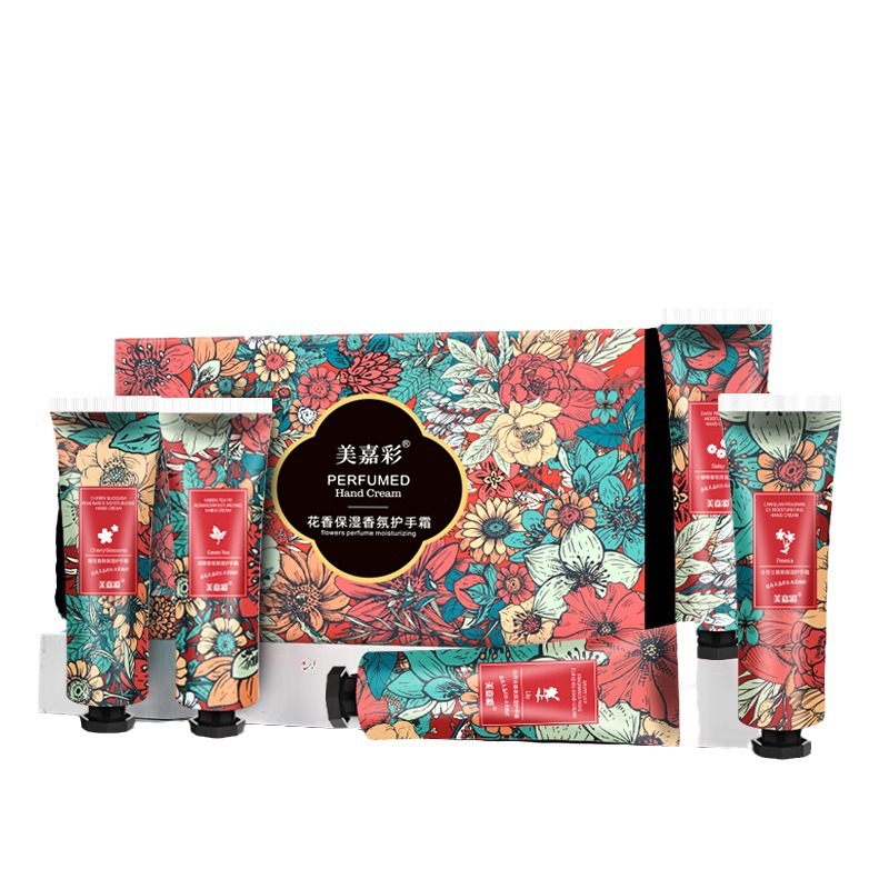 5 Hand Creams Meijiacai Floral Moisturizing Fragrance Moisturizing Smooth Hand Cream Gift Set Anti-Dryness Hand Care