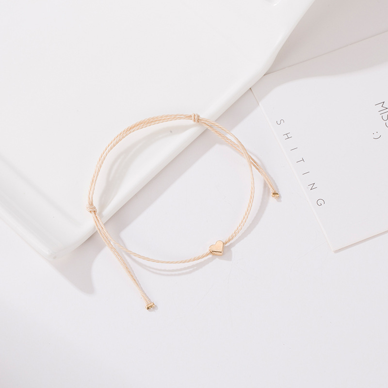 Accessories sweet simple hemp rope rope heart-shaped hand accessory small fresh love heart bracelet