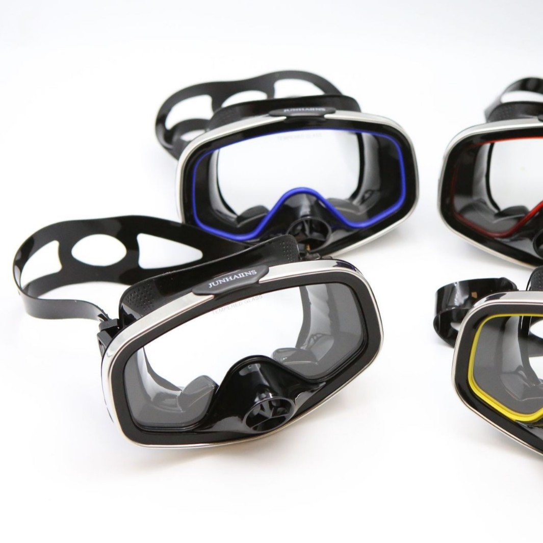 Professional valve diving mask silicone large frame adult beachcombing lightweight tempered glass snorkeling mask