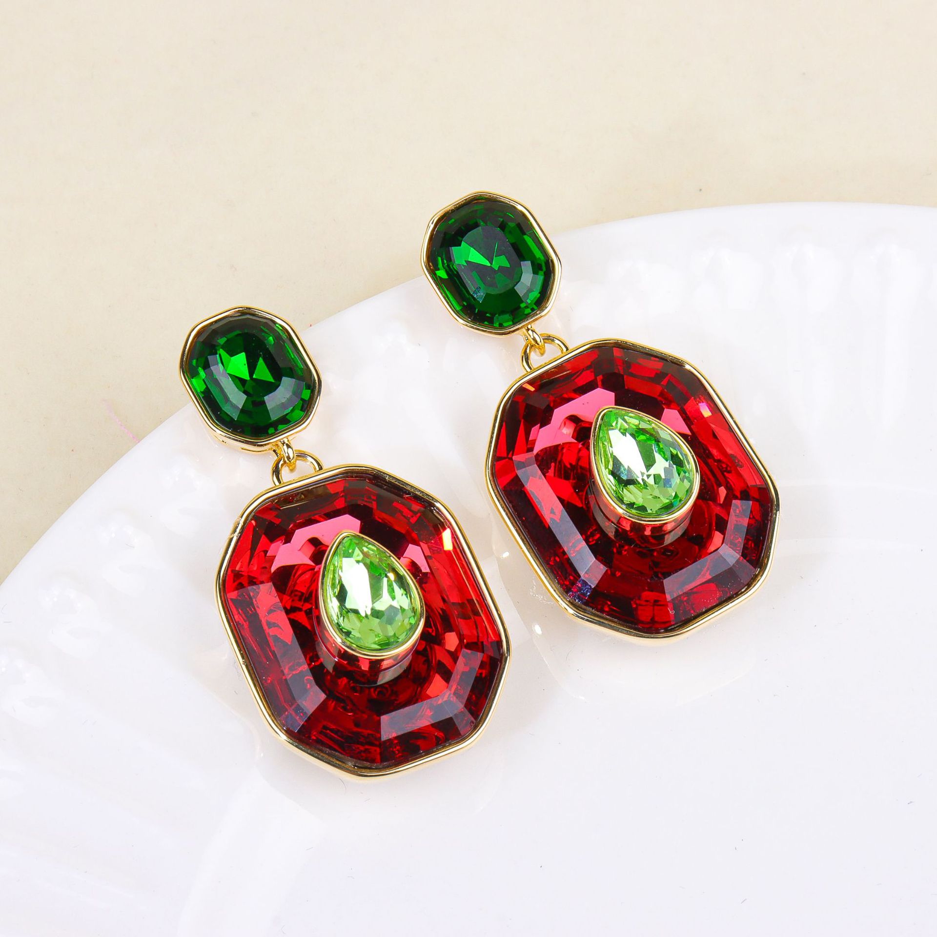 New crystal necklace for women bracelet colorful dopamine earring set accessories
