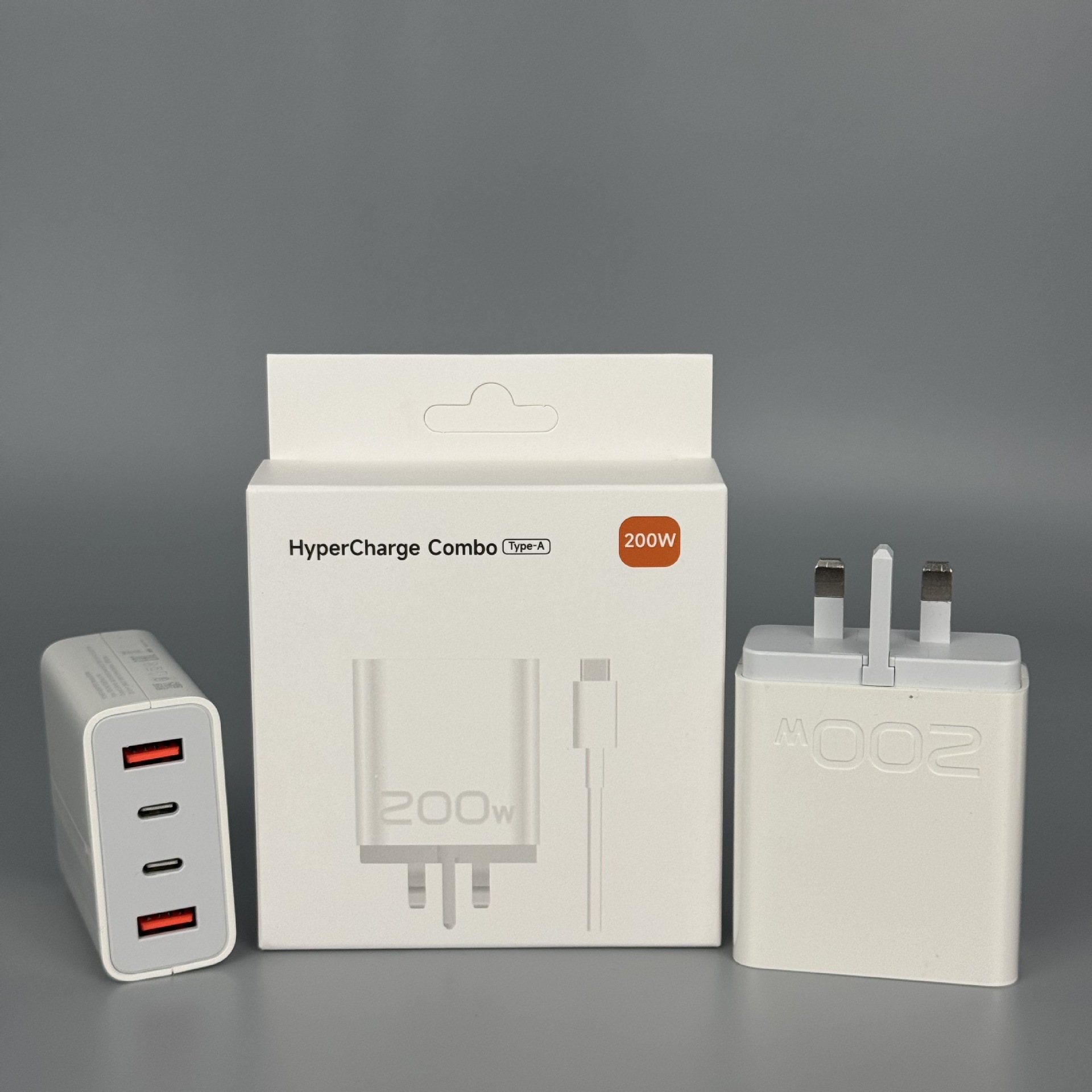 200W European Standard Charger 4 Port Multi-Function British Standard Charging Head Mobile USB Fast Charging Head Original