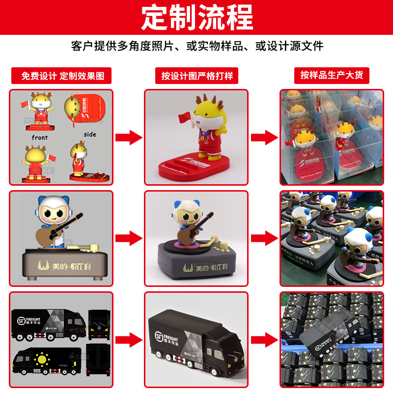 Custom Wireless Charger Figure Cute Mold Portable Cartoon PVC Soft Rubber Phone Wireless Charger