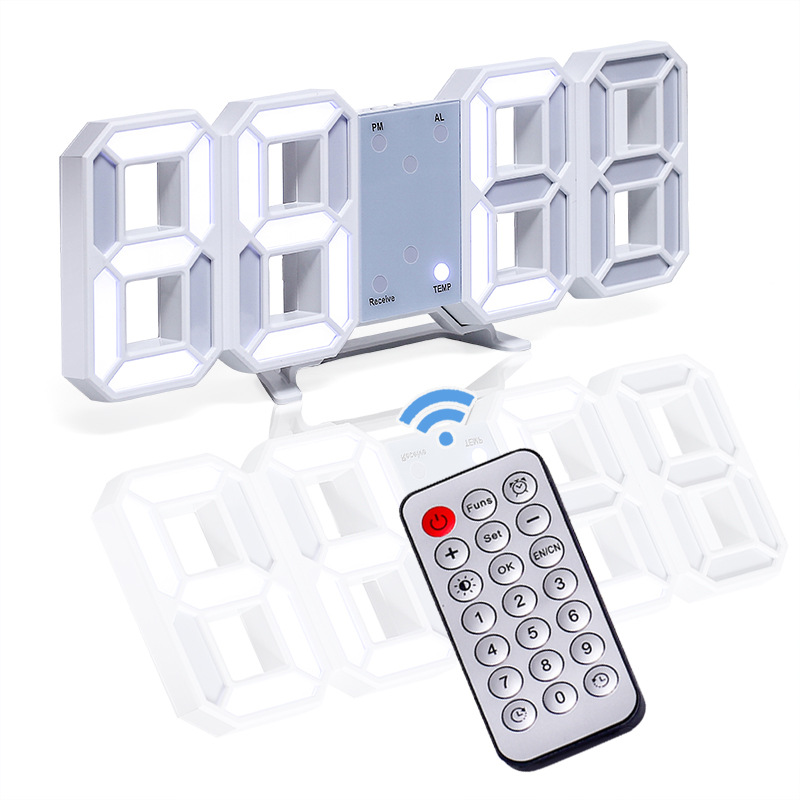 APP Smart WiFi Light Sensor Living Room Remote Control Clock Digital Wall Clock Electronic Clock 3D Clock Student Alarm Clock Countdown