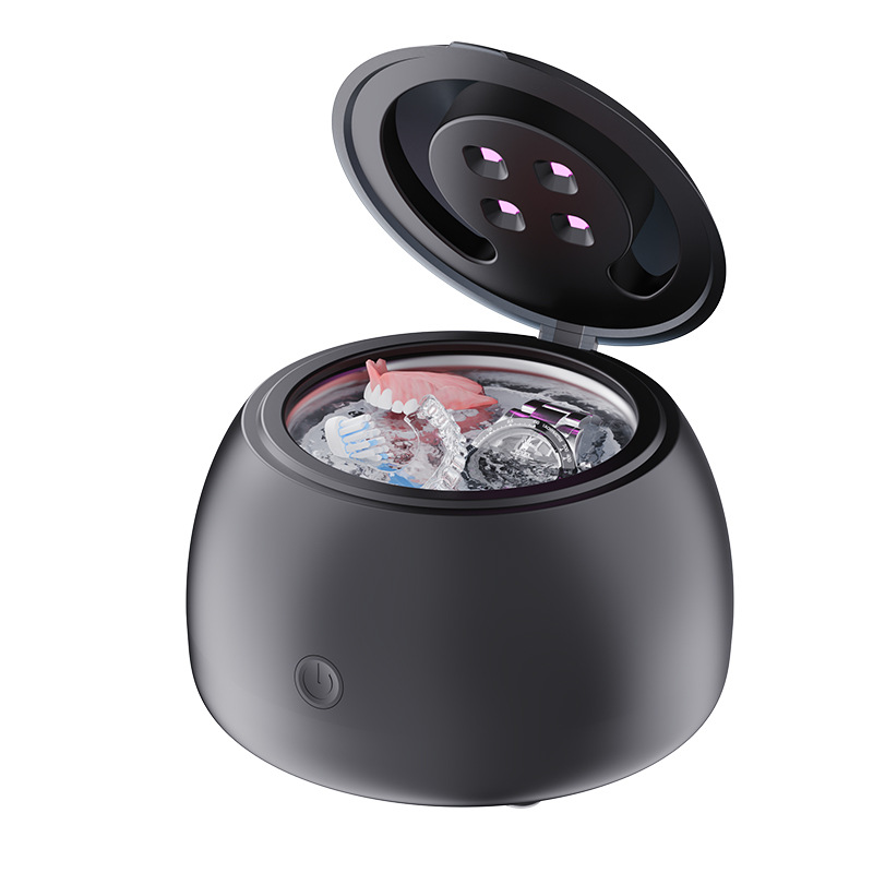 New ultrasonic cleaning machine UV purple light small portable home jewelry retainer denture cleaner