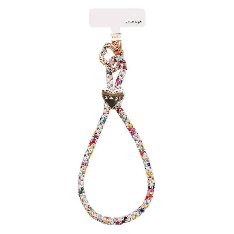 Phone strap wrist type sparkly diamond love flower buckle bracelet short exquisite outdoor travel shopping