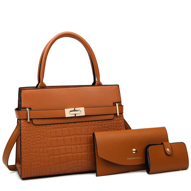 Handbags Women's Bag 2024 New Stone Grain Multi-piece Set Women's Bag Shoulder Crossbody Handbag