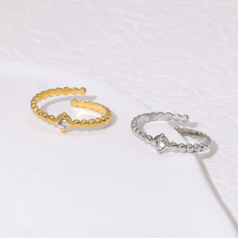 Stainless steel open ring 18K gold-plated simple titanium steel ring