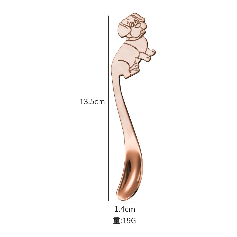 304 stainless steel spoon, line dog tableware, coffee hanging cup spoon, dessert stirring spoon, cartoon spoon