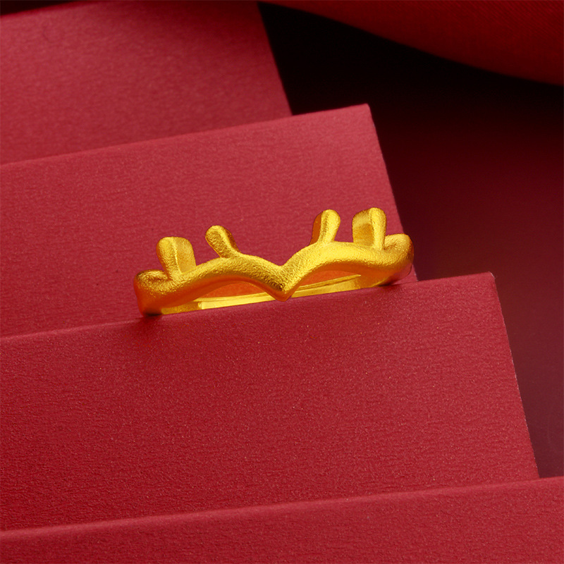 Ancient inheritance Vietnam sand gold ring jewelry two-world joy open long imitation gold fake jewelry