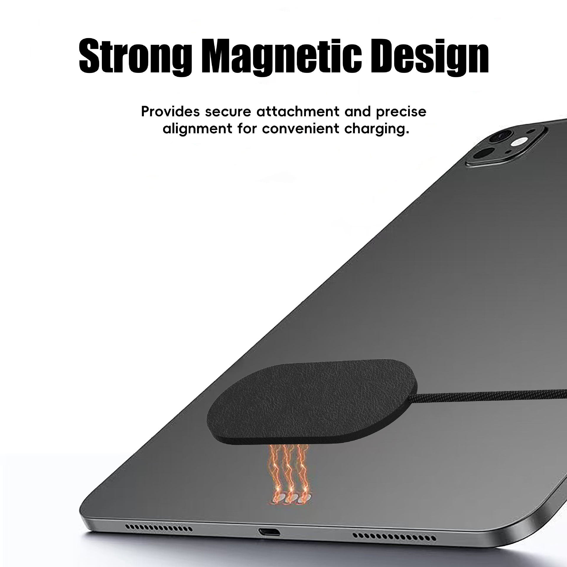 iPad magnetic wireless charger thin leather portable fast charging compatible Apple iPadPro Air tablet