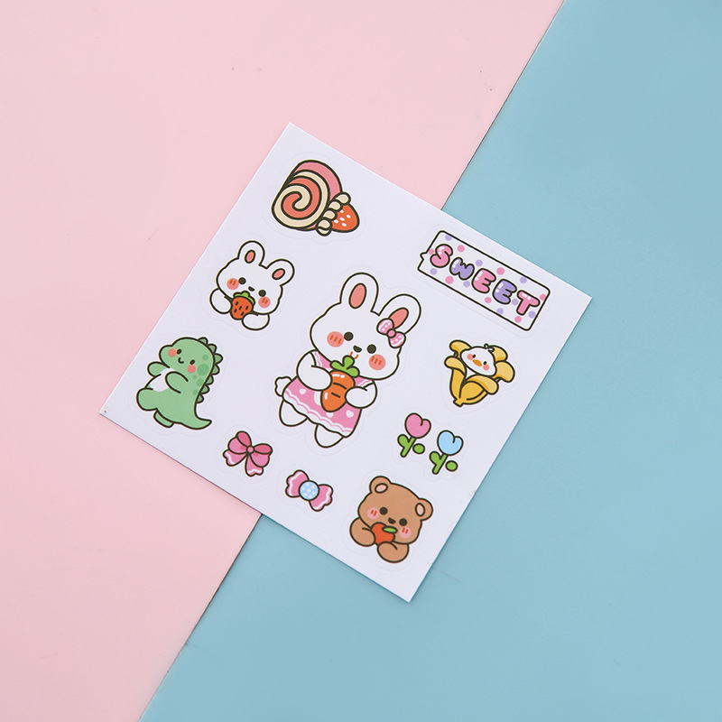 Cute sticker cartoon thermos cup sticker hand account phone sticker student water cup transparent PVC sticker