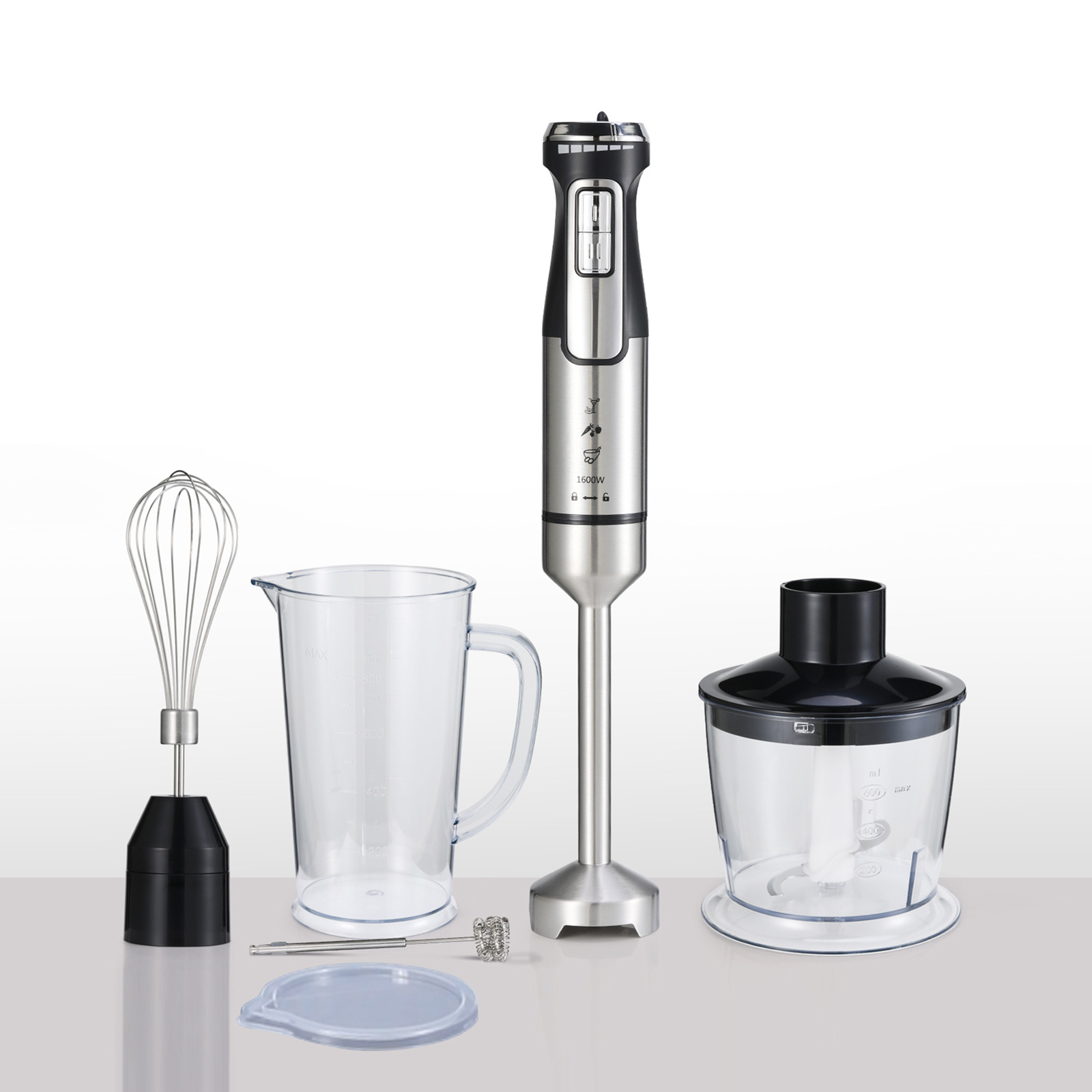 1600W Handheld Food Processor Household Baby Food Grinder Multifunctional Blender Egg Beater Stirring Stick