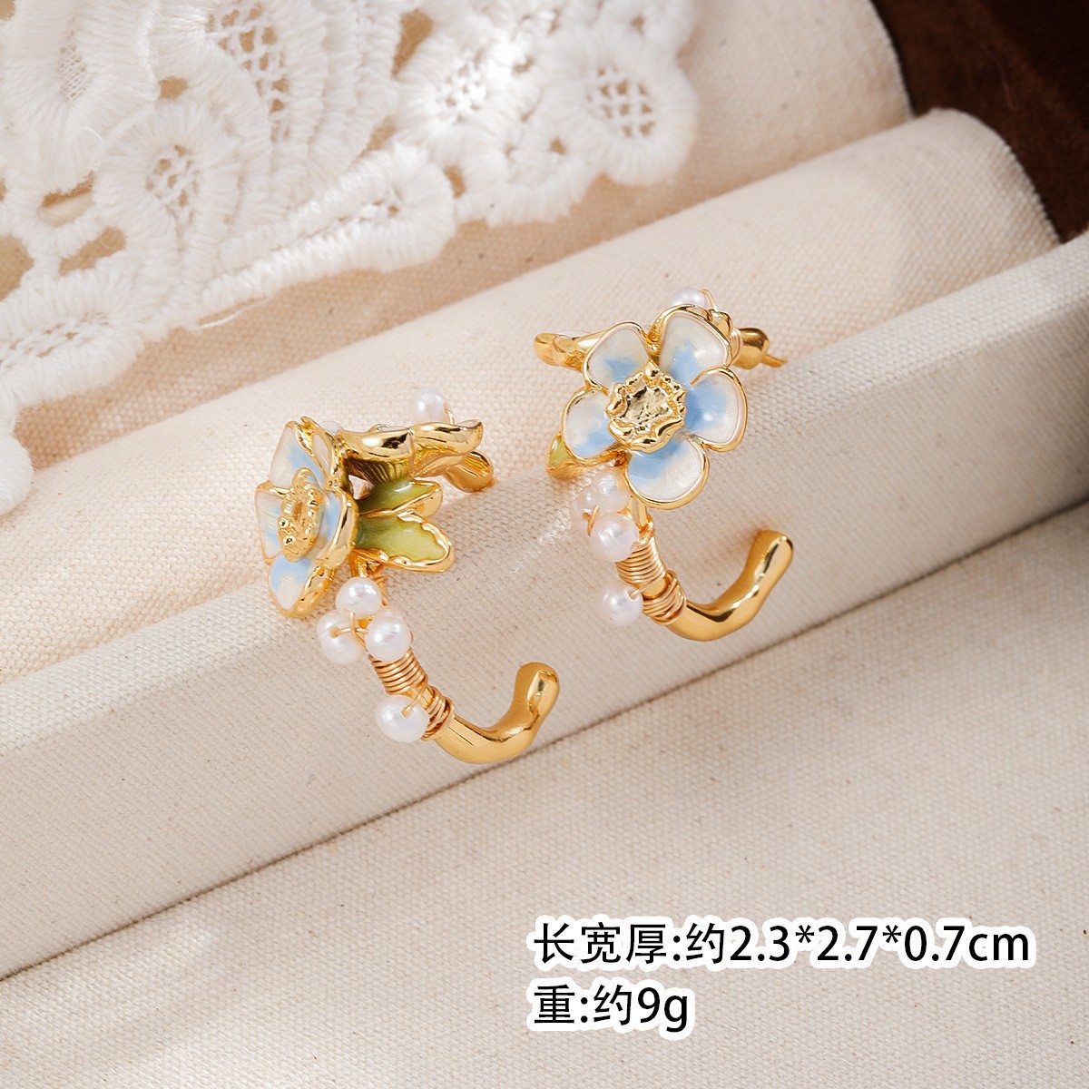NALA Freshwater Pearl Earrings Flower Pearl Earrings Earrings