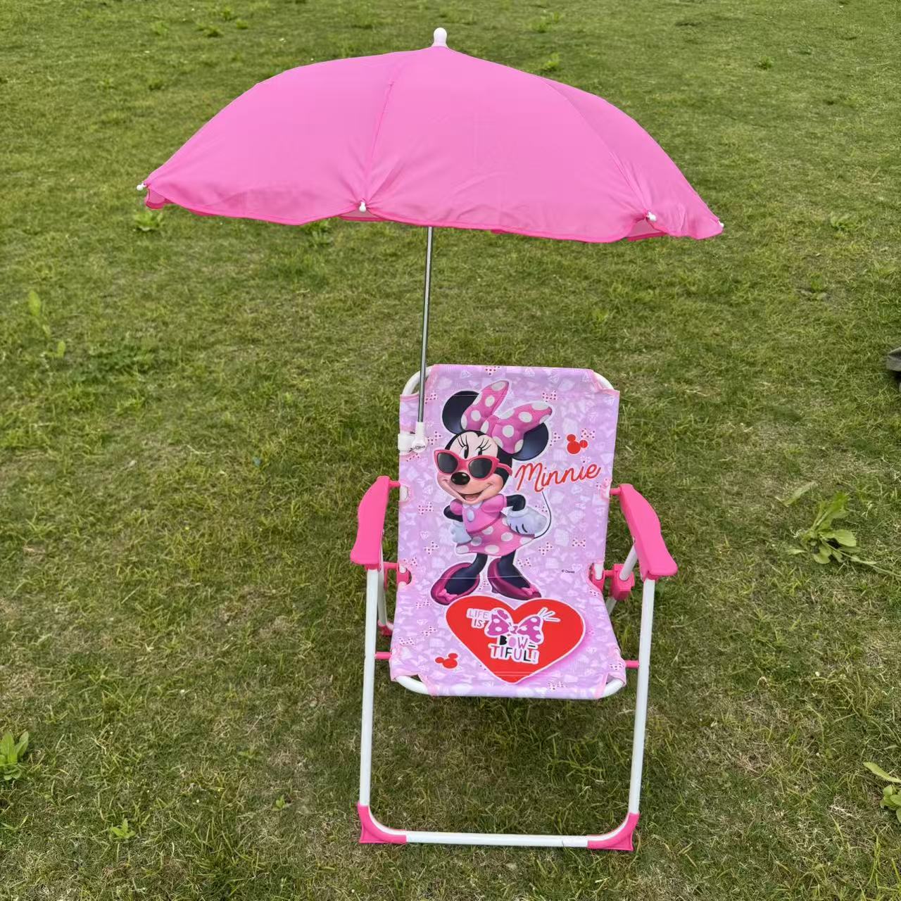 Disney baby photo seat stool, children's umbrella small chair cartoon infant board sunshade beach