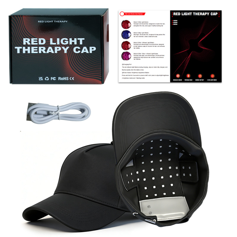 LED Hair Growth Cap Red Light Nourishing Hair Care Cap Blue Light Beauty Therapy Cap Infrared Anti-Hair Loss Hair Growth Cap