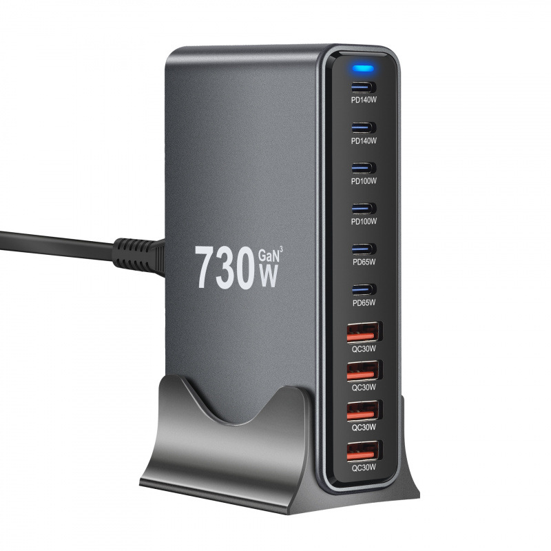 800W GaN PD Fast Charger 765W Multi-Function PD Desktop Charger 730W New 10-Port Charger