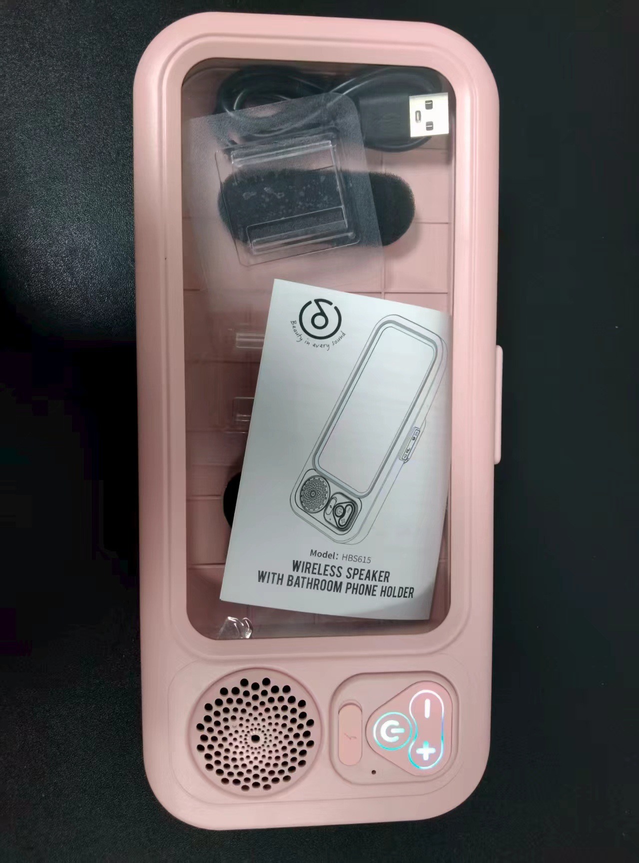 RGB Bluetooth speaker bathroom waterproof phone case Bluetooth speaker audio shower watch TV phone stand touch screen