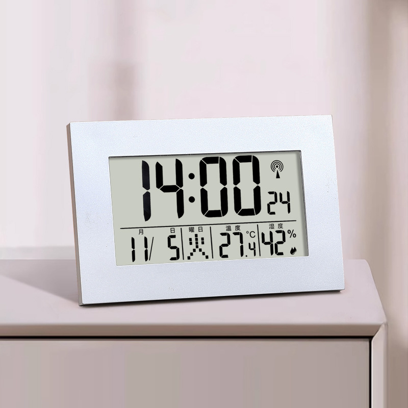 Automatic Time Setting Radio Controlled Clock LCD Multi-function Alarm Clock Indoor Temperature Humidity Electronic Clock Japanese German Radio Controlled Clock