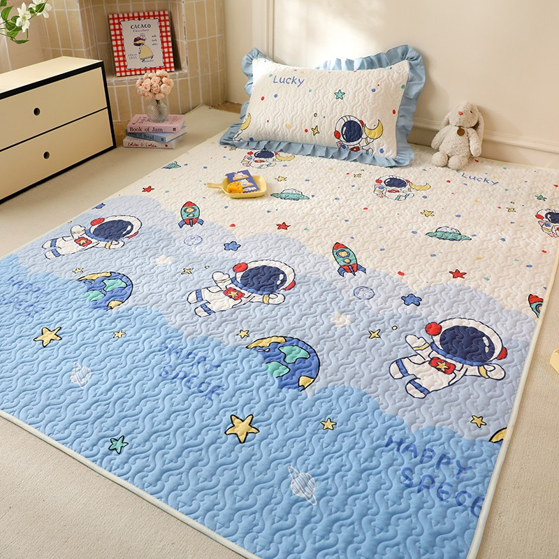 Cotton crawling mat protective pad machine washable fabric children crawling mat protective cover baby crawling mat anti-slip