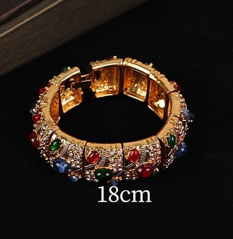 Vintage copper inlaid rhinestone necklace earring bracelet elegant cheongsam